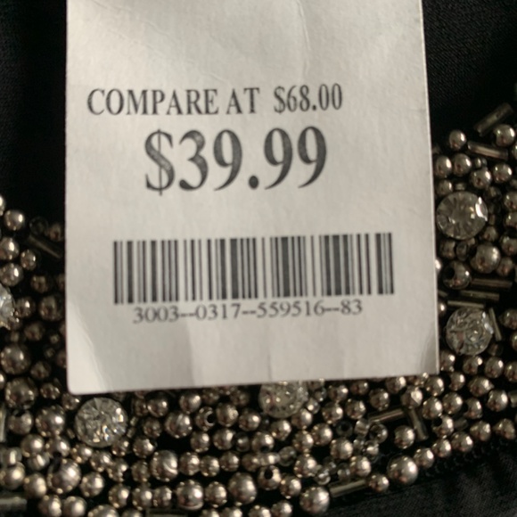 Black slip Dress with sequined collar - Picture 5 of 5